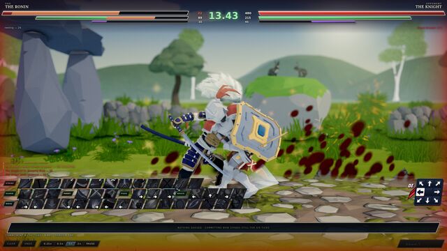 The Ronin lands a hit on the Knight beside standing stones (full size, 1920 × 1080)
