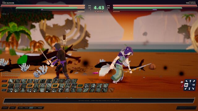 The Ranger and the Ninja fight on an orange beach stage (full size, 1920 × 1080)